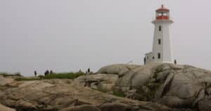 Peggy's Cove Lighthouse on the Nova Scotia coast